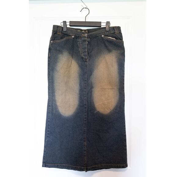MNG Dark Wash Denim Maxi Skirt US Size 12 - Picture 1 of 7